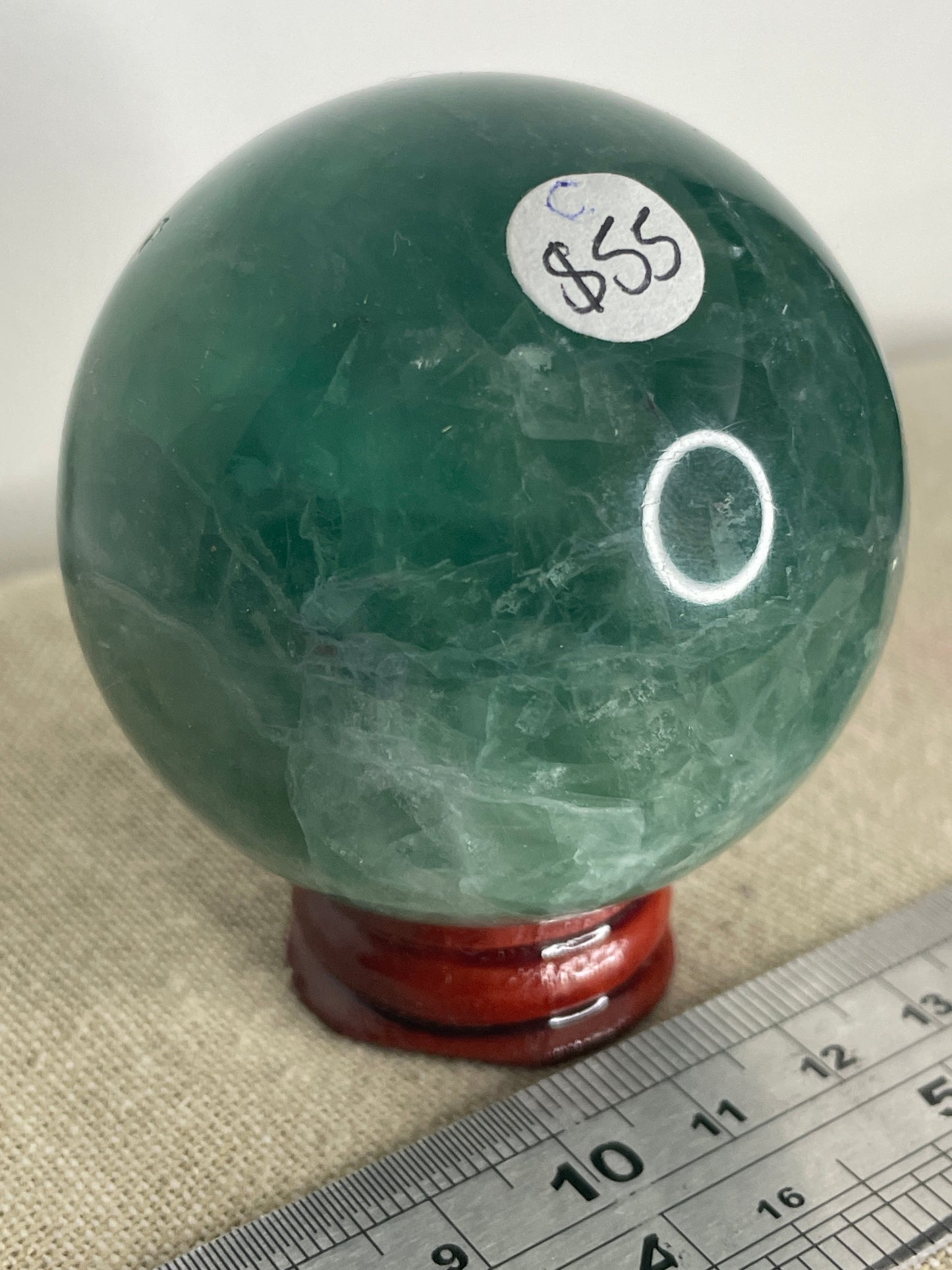 Green fluorite sphere