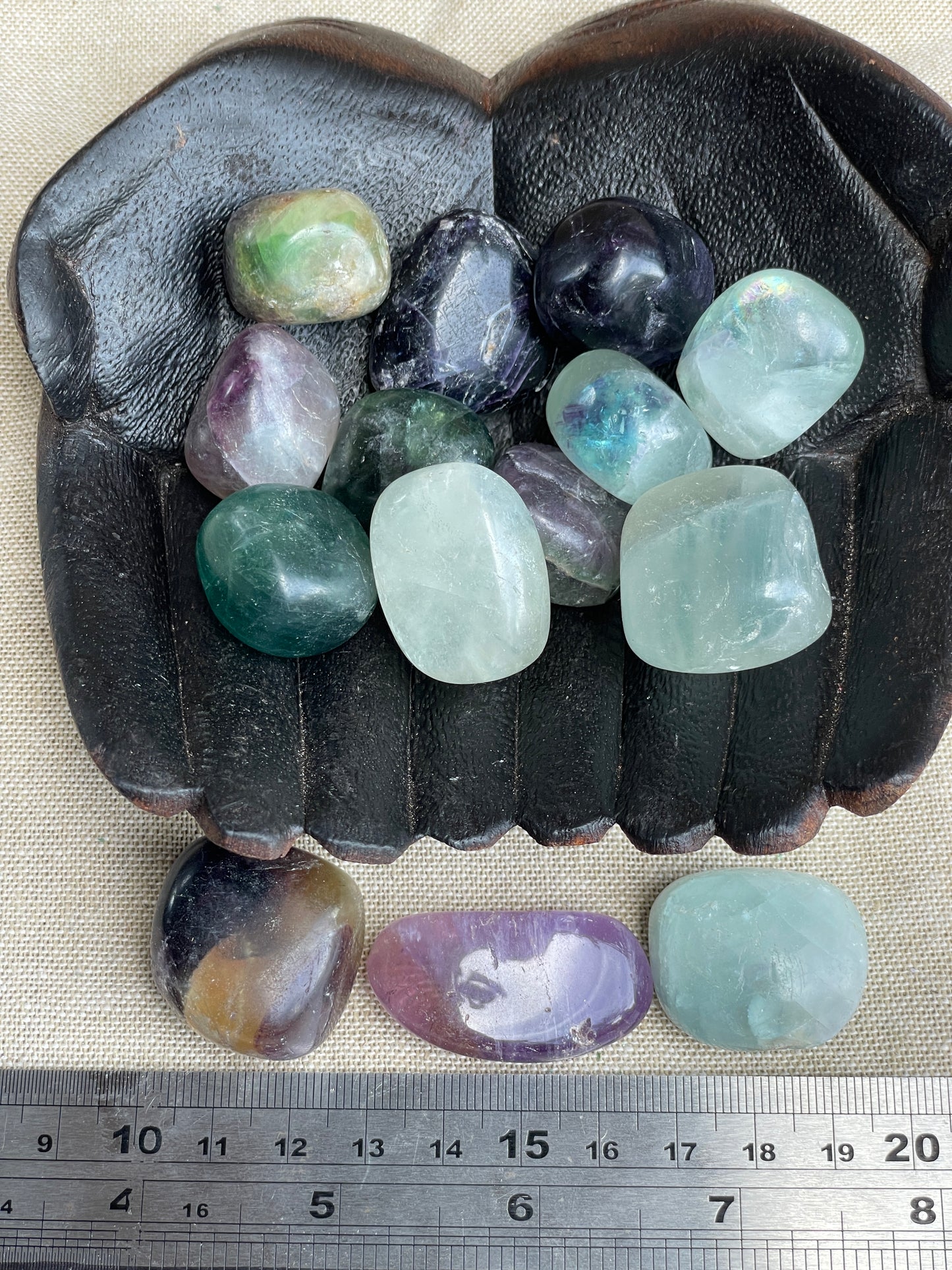Fluorite tumbles