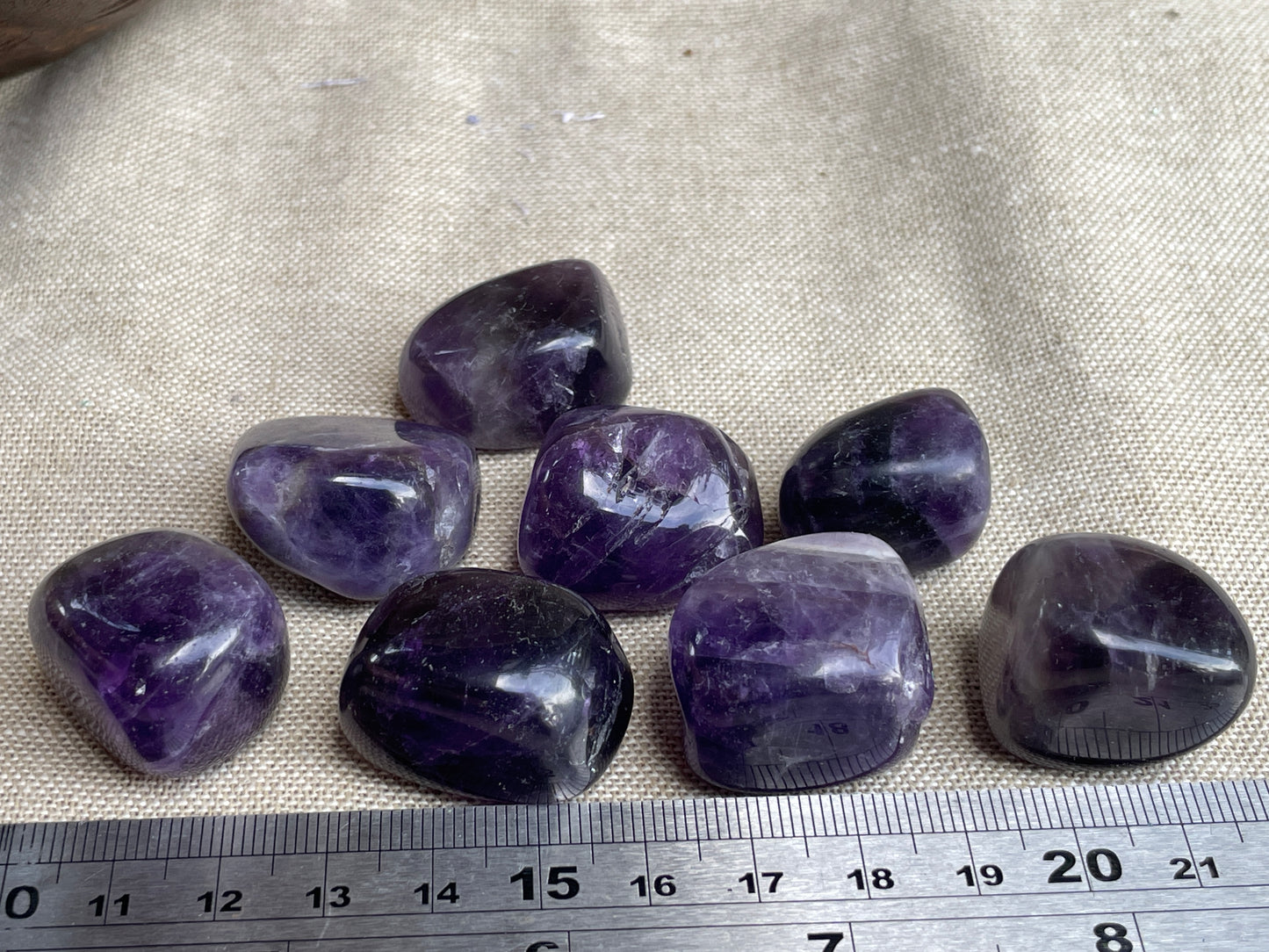Dark amethyst tumbles