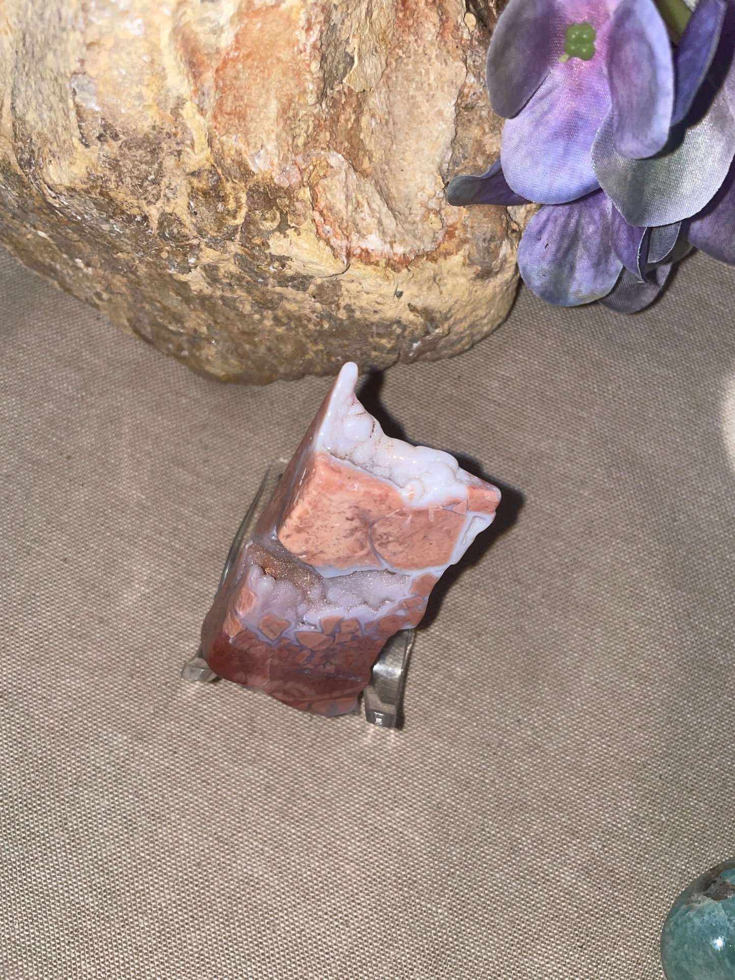 Pink agate slice Freeform