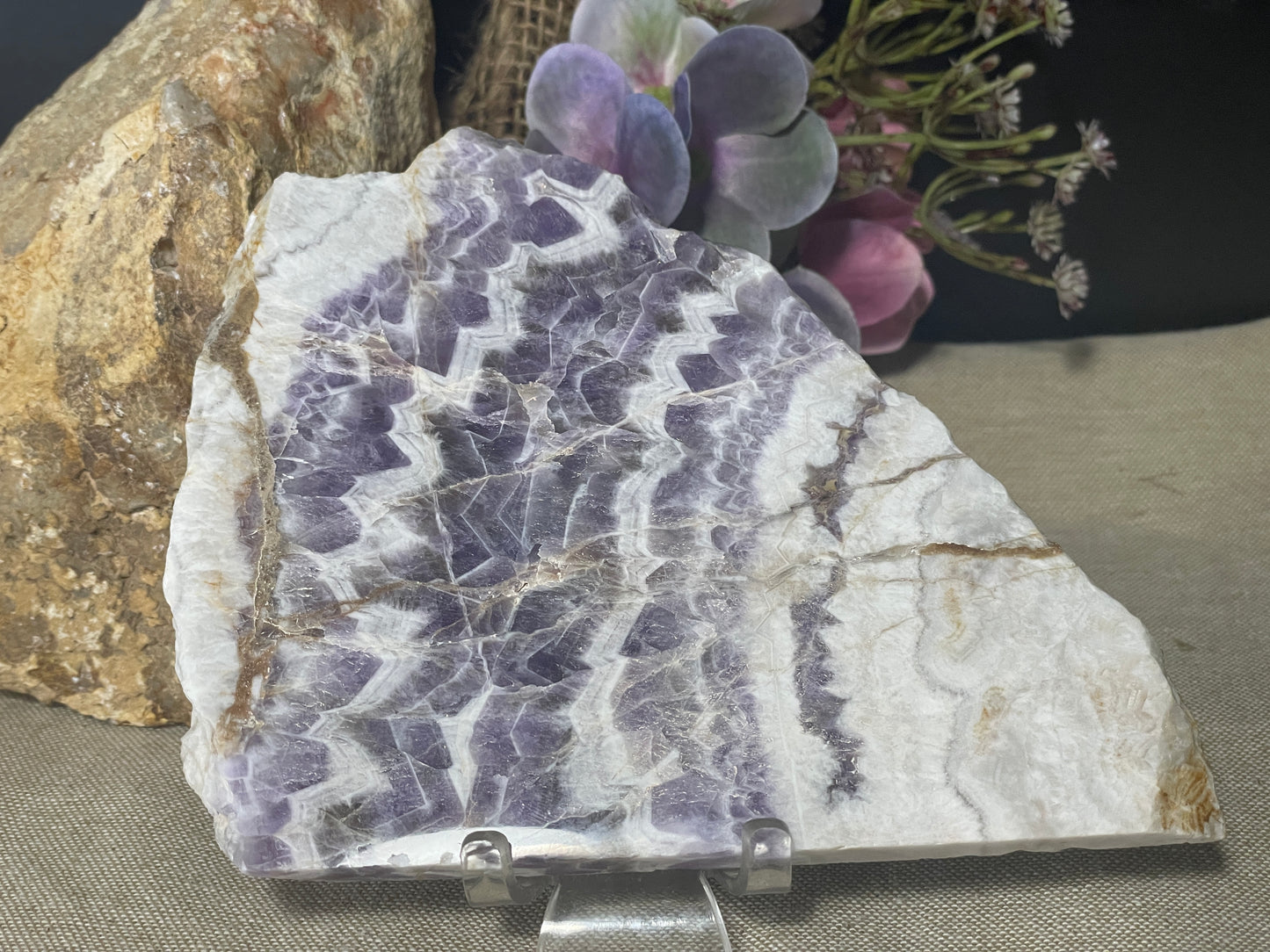 Chevron amethyst slice