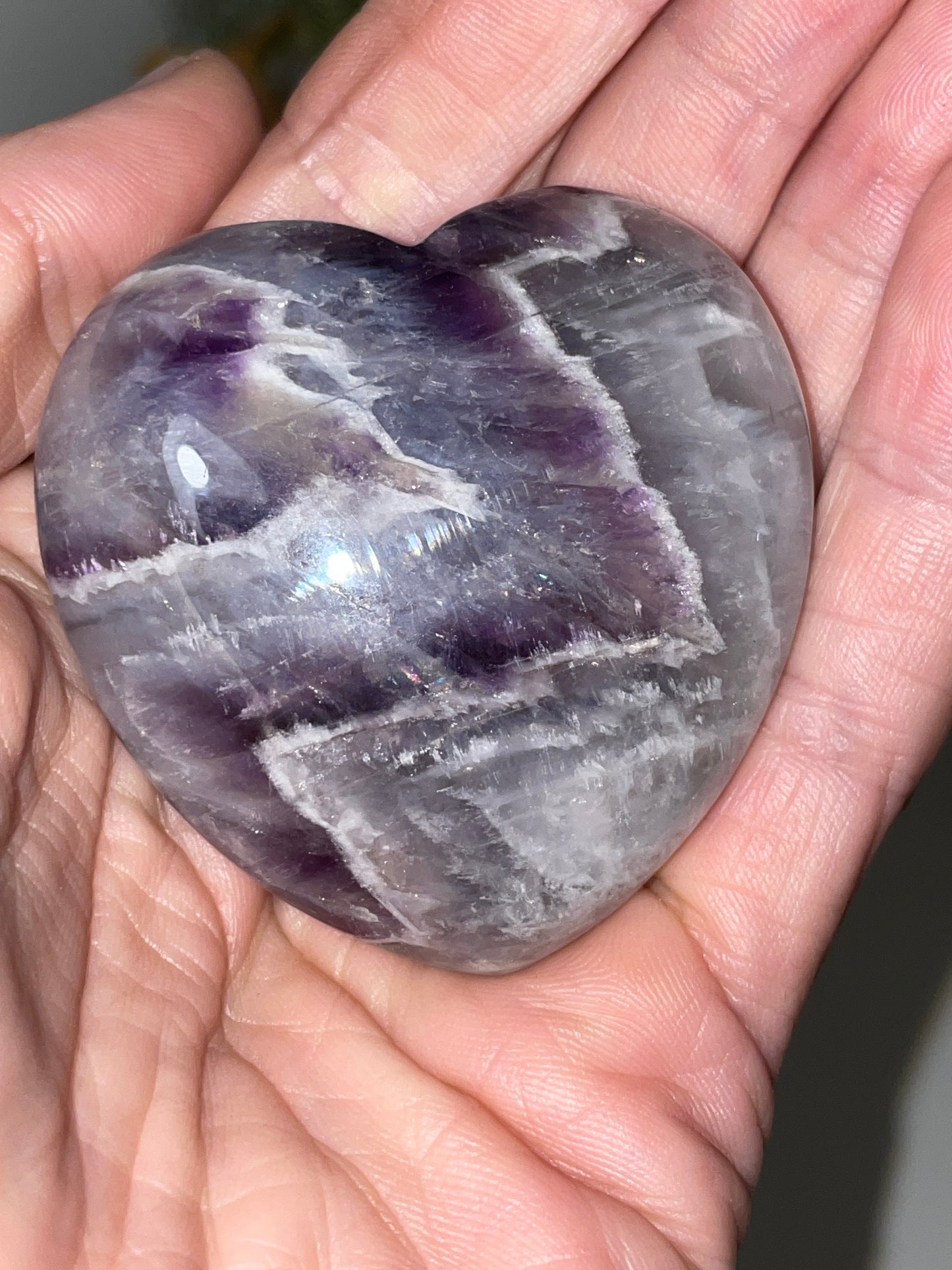 Chevron amethyst heart