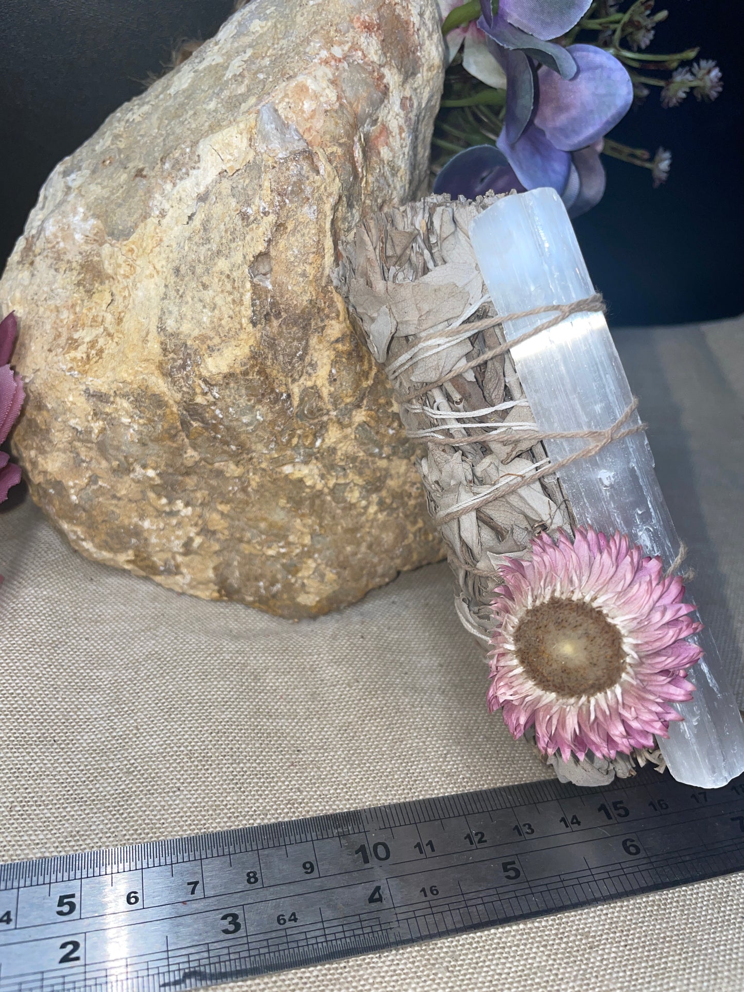 White sage selenite wand