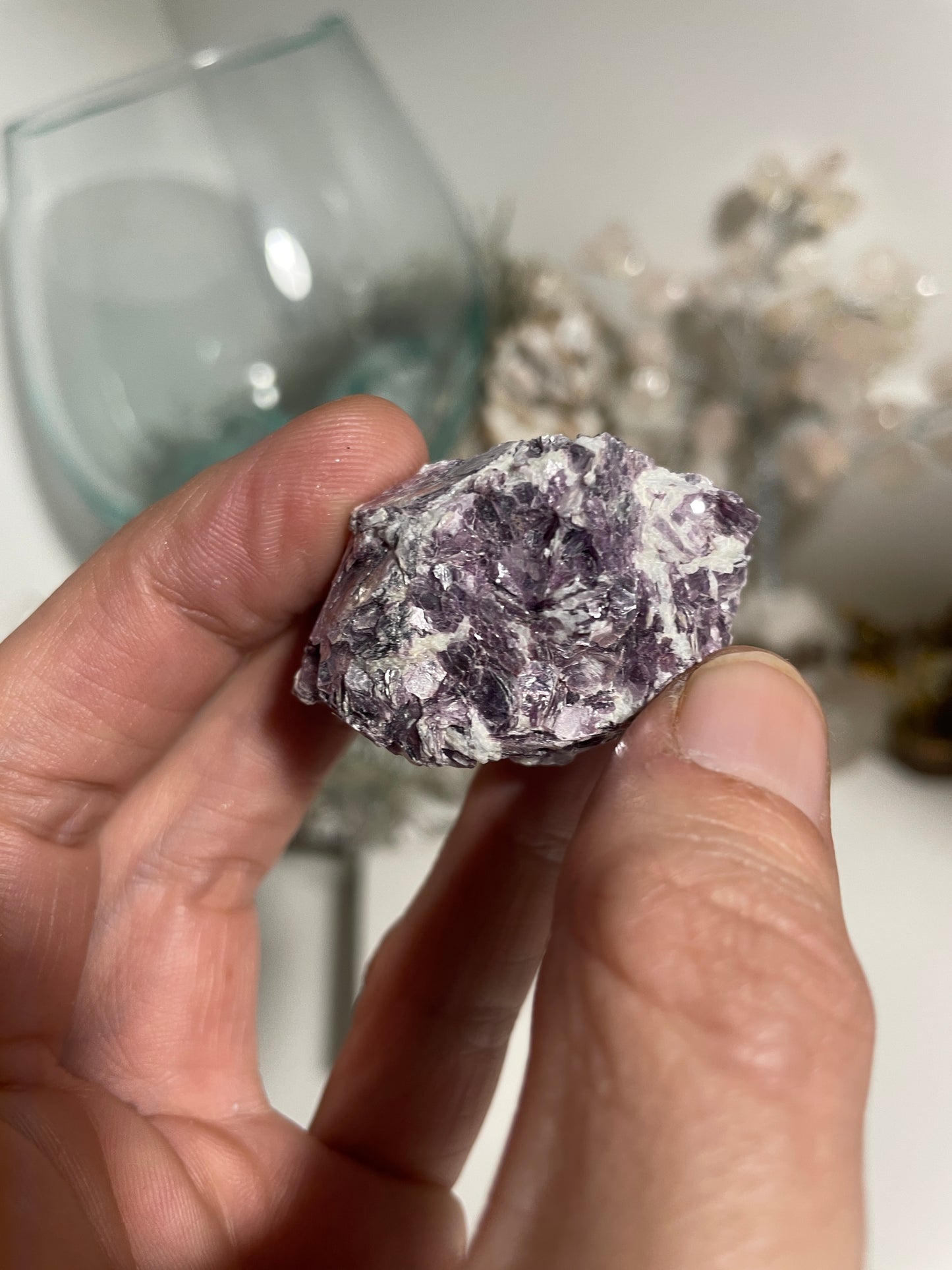 Lepidolite blade cluster
