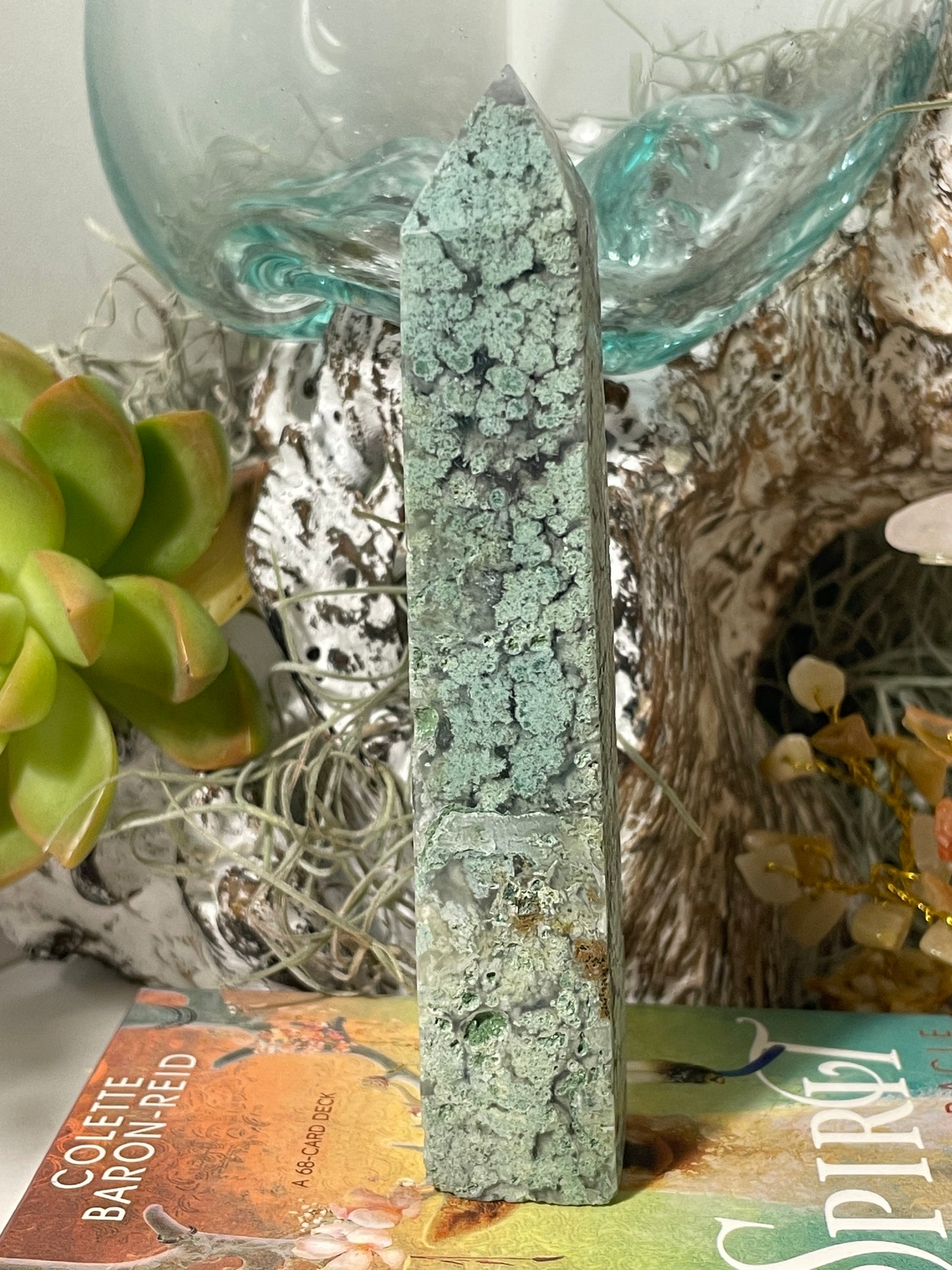Moss agate tower