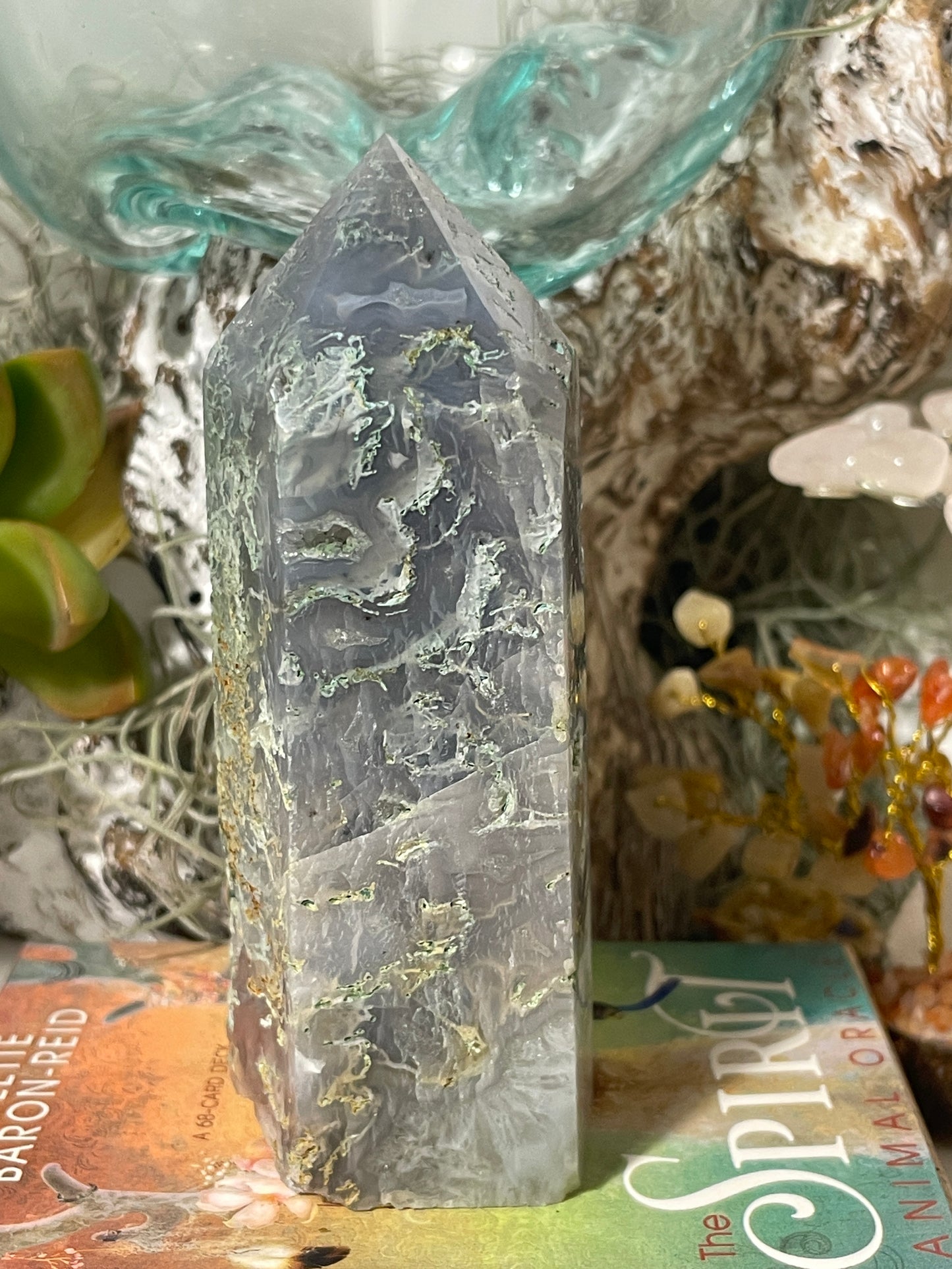 Moss agate tower