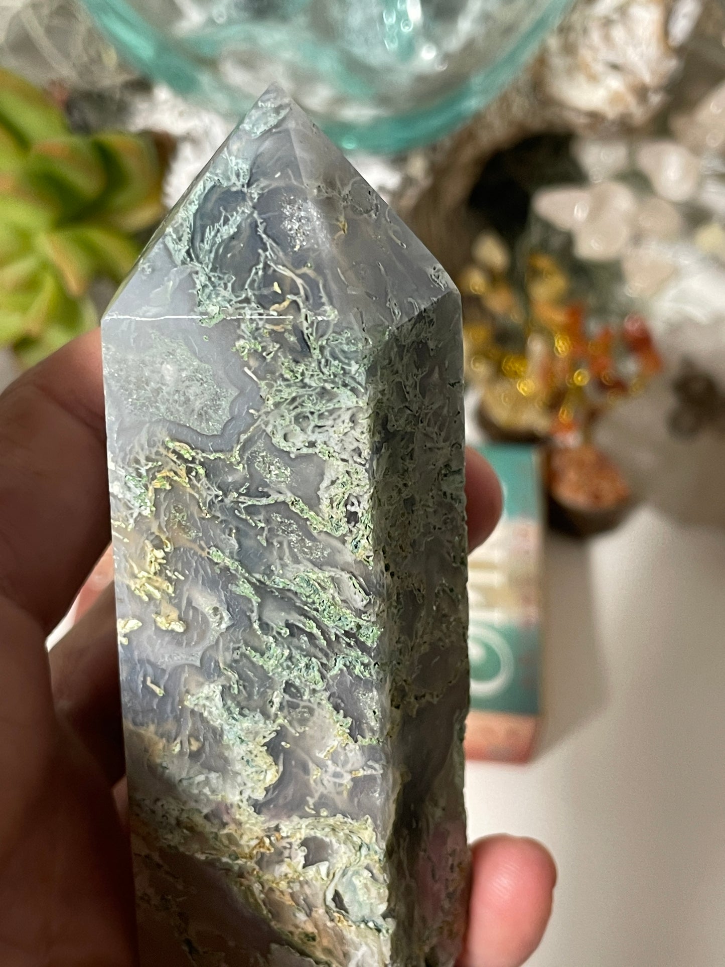 Moss agate tower