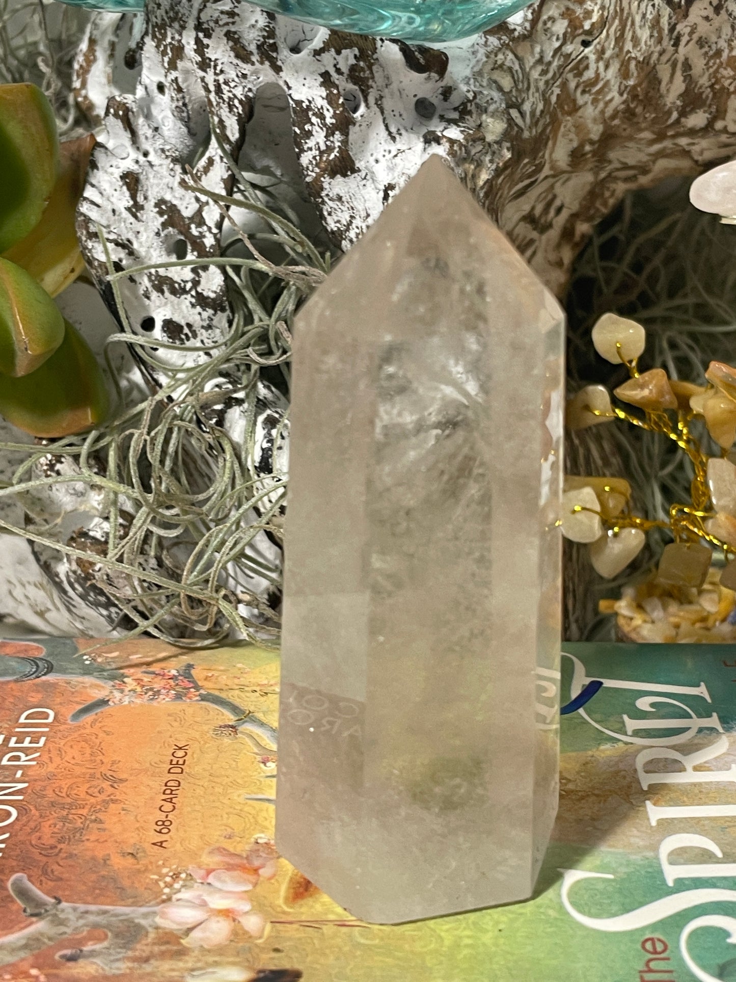 Clear quartz tower