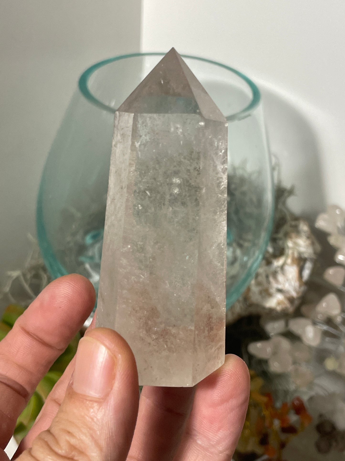 Clear quartz tower