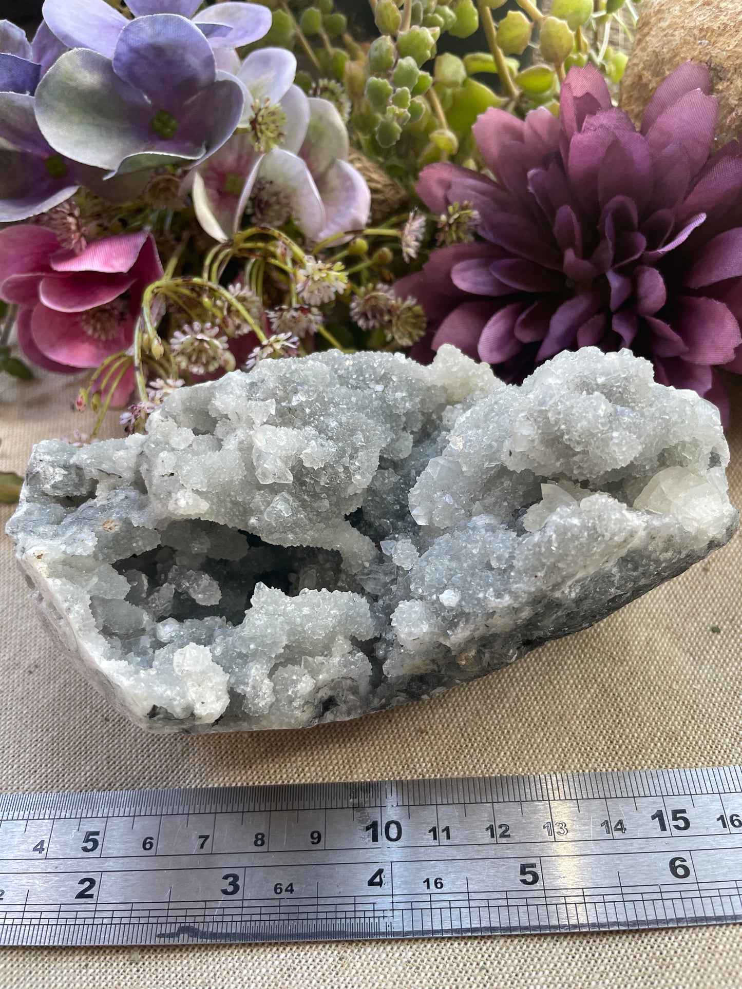 Apophyllite druzy cluster