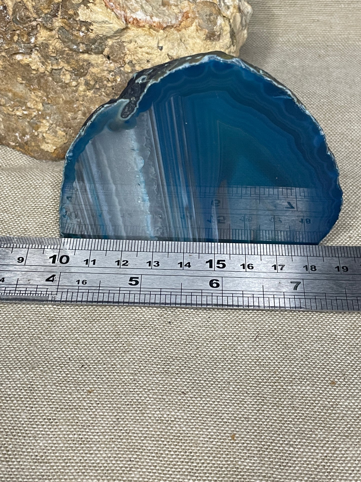 Blue dyed agate freeform