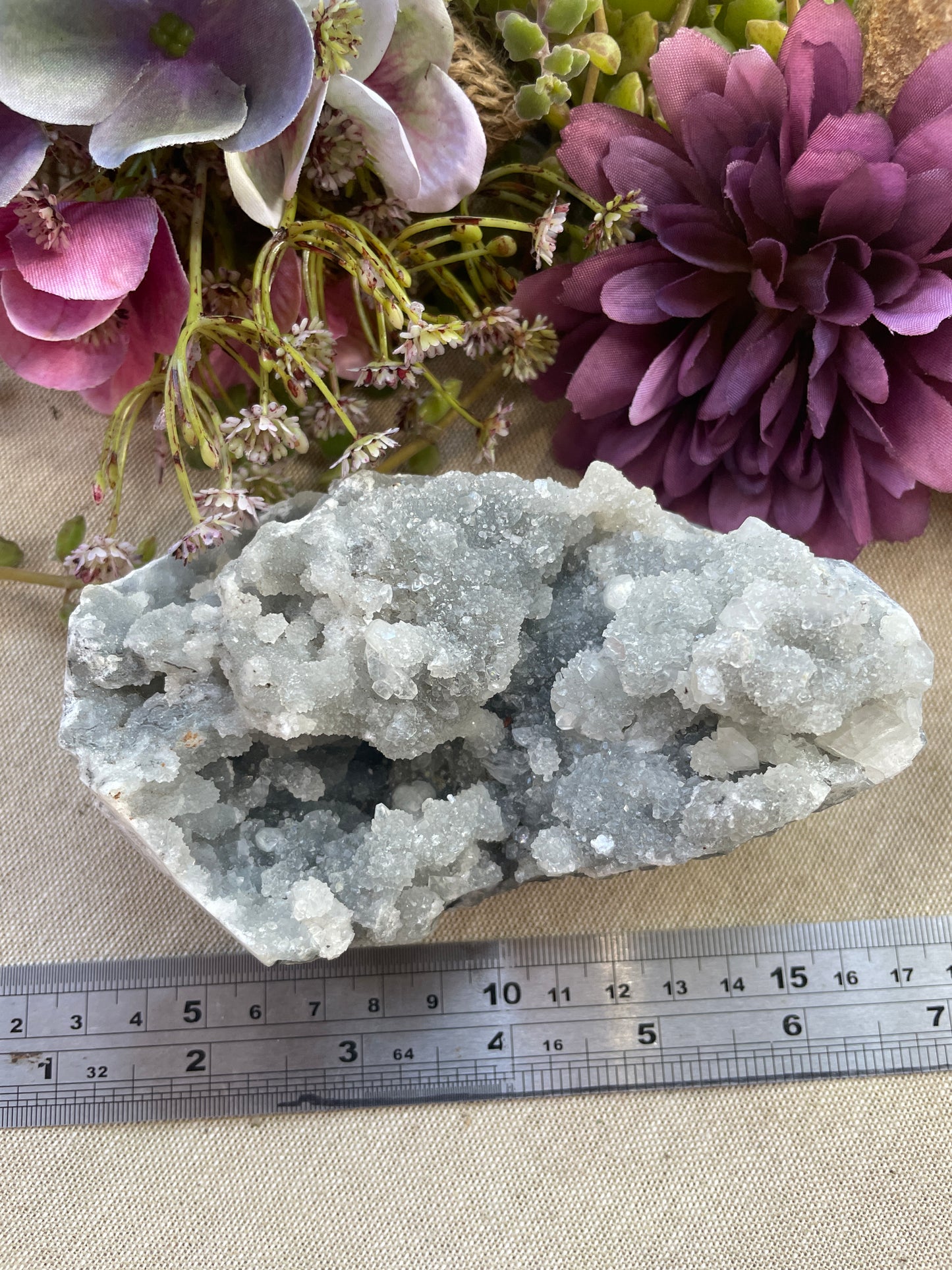 Apophyllite druzy cluster