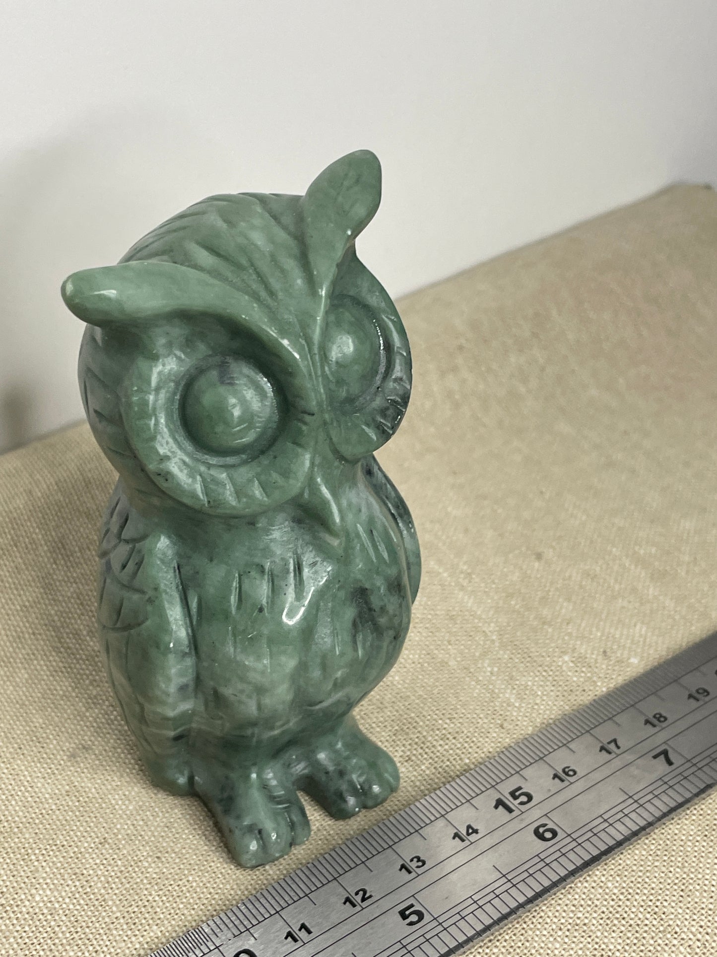 Serpentine owl carving