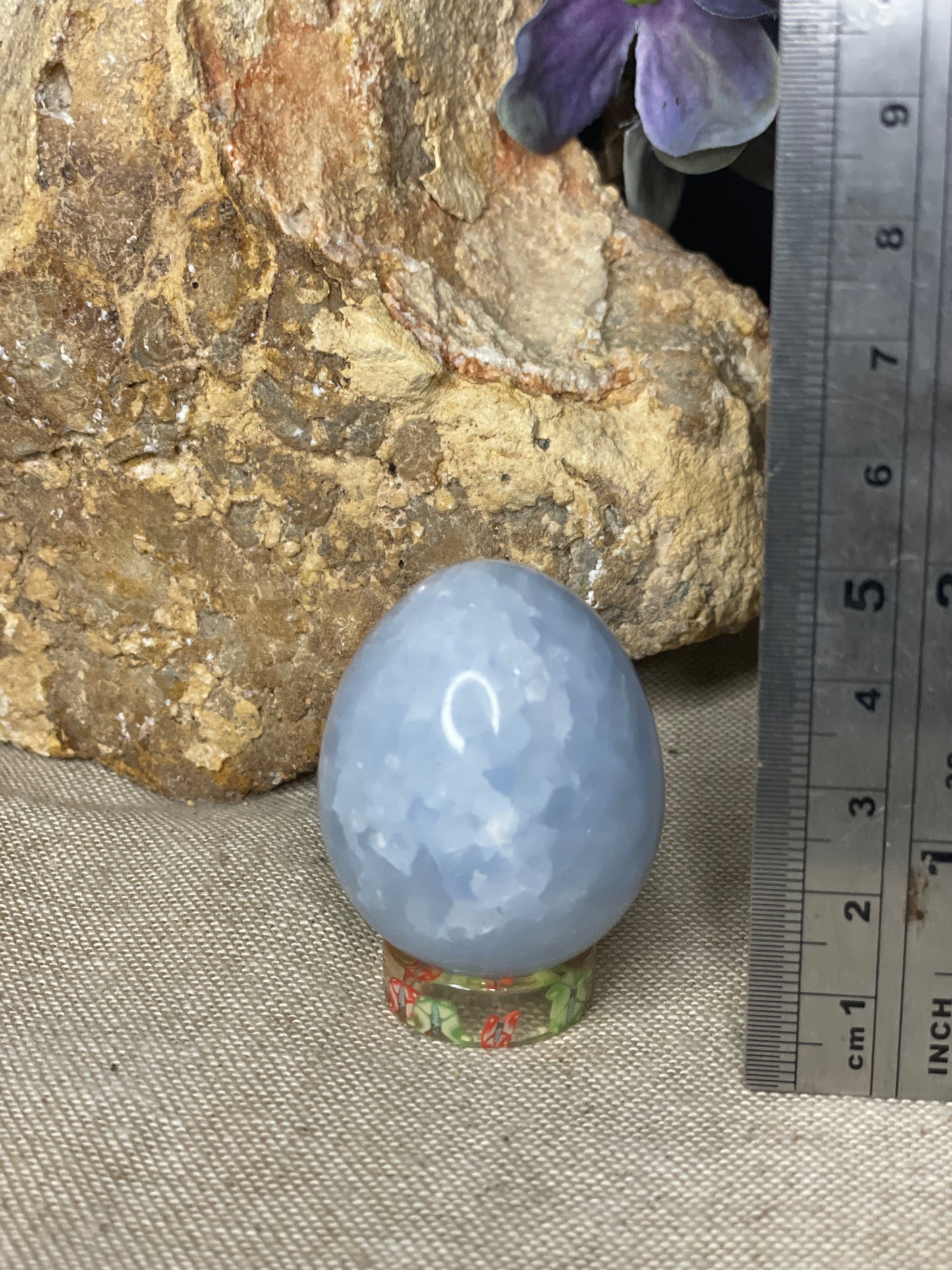 Blue calcite egg