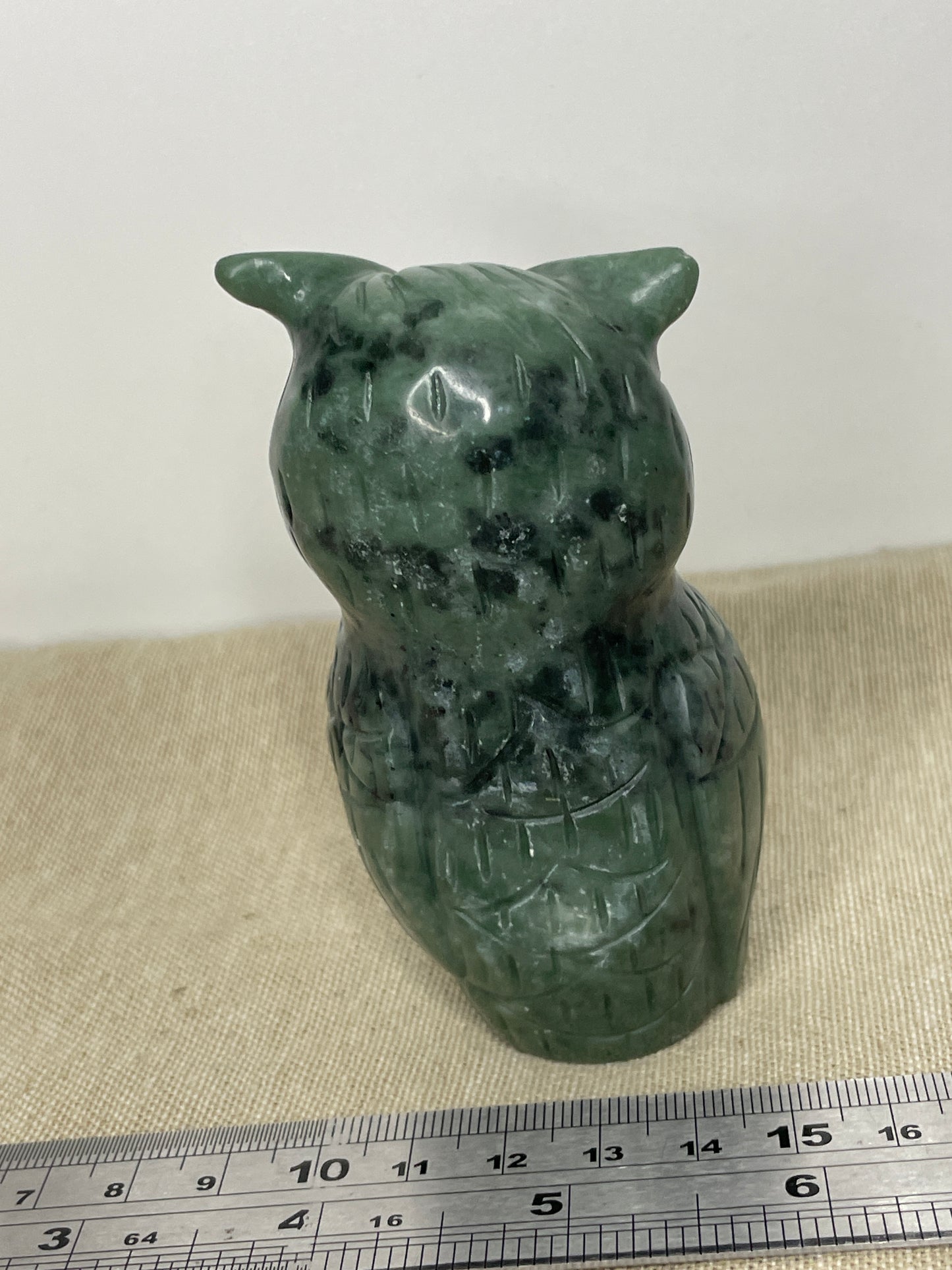 Serpentine owl carving