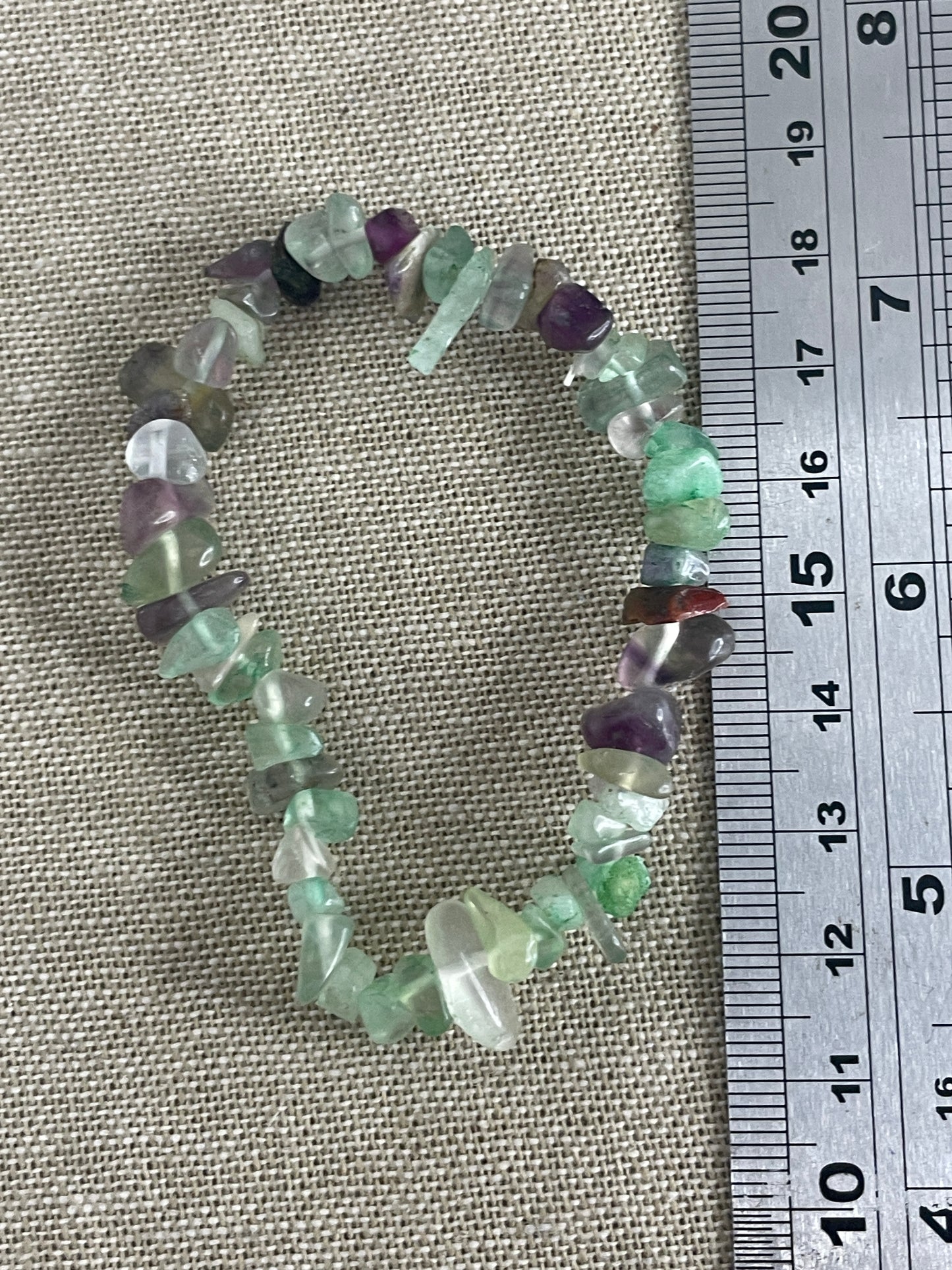 Fluorite chip bracelet