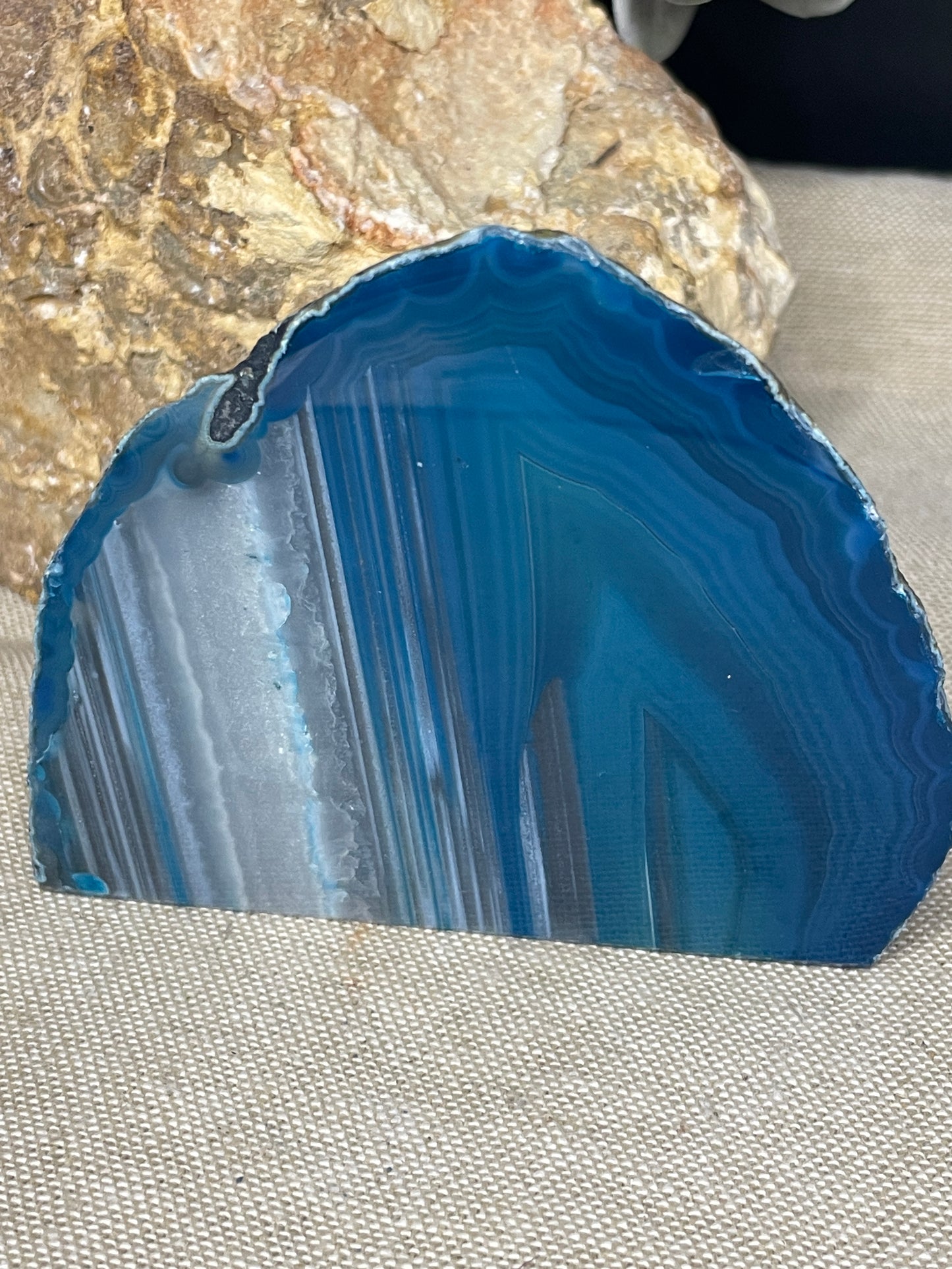 Blue dyed agate freeform