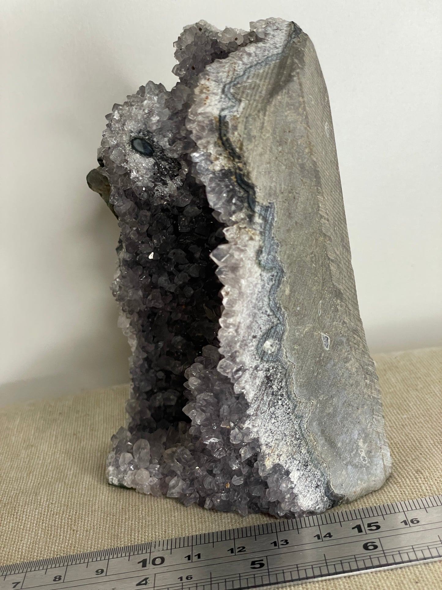 Amethyst cut base cluster