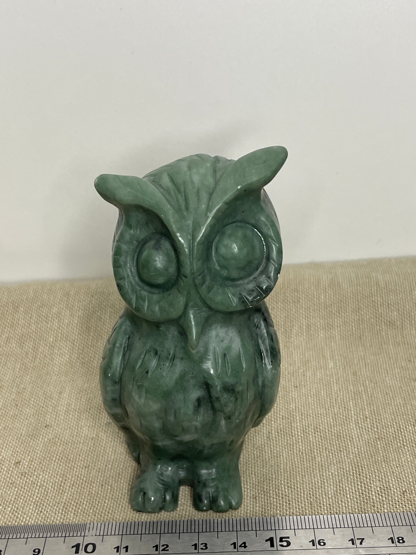 Serpentine owl carving