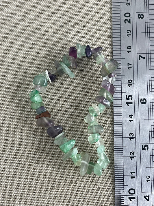 Fluorite chip bracelet