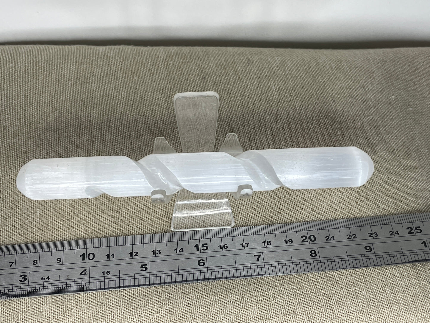 Blunt end selenite spiral wand