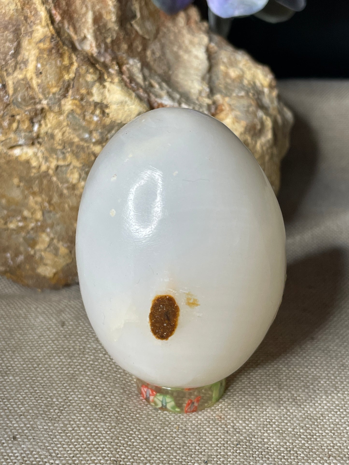 White calcite egg