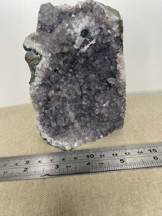 Amethyst cut base cluster