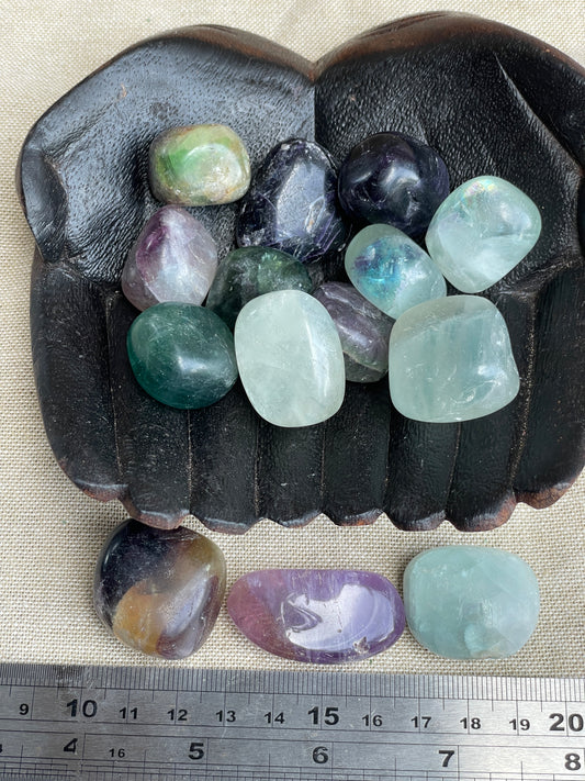 Fluorite tumbles