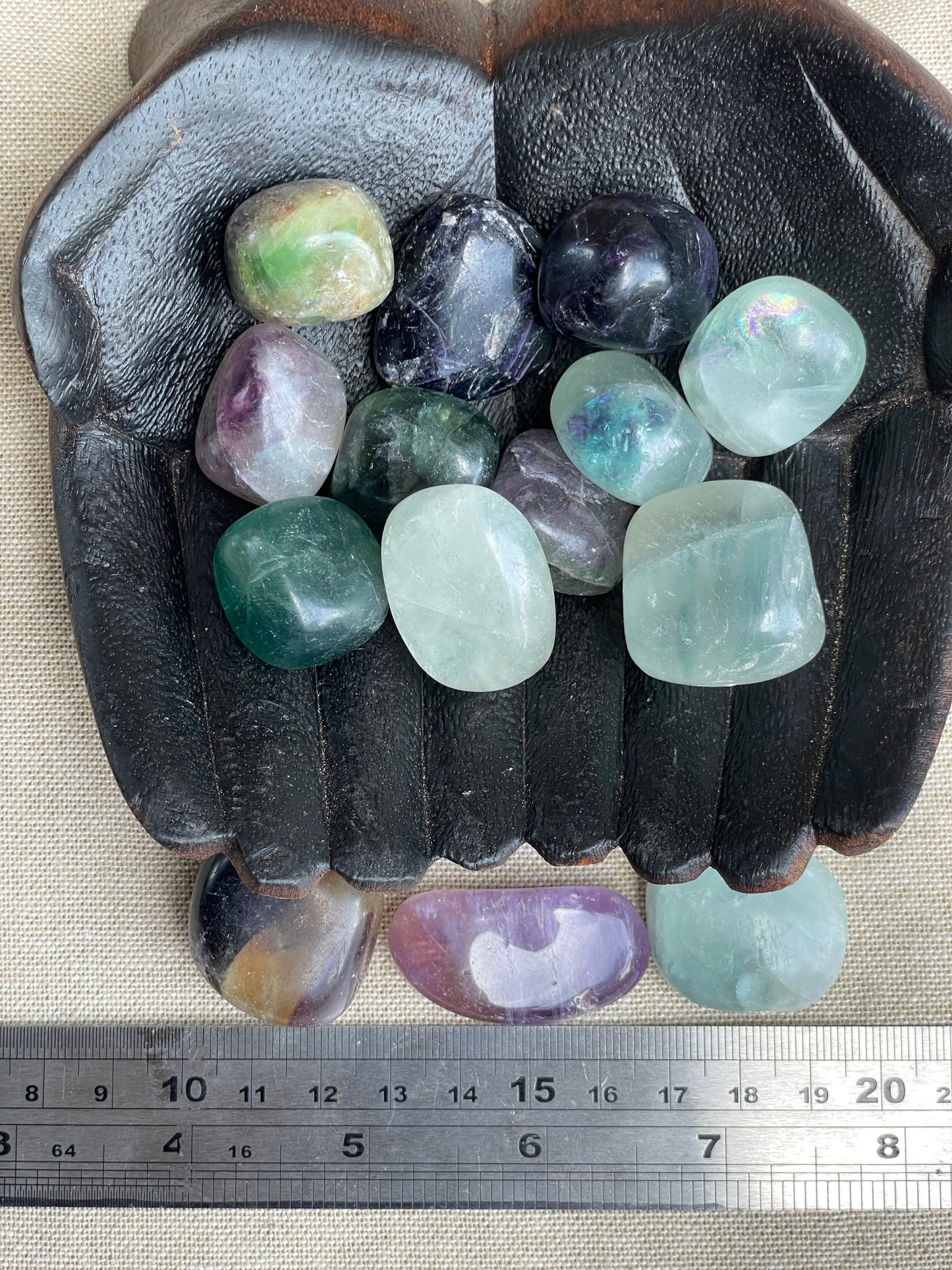 Fluorite tumbles