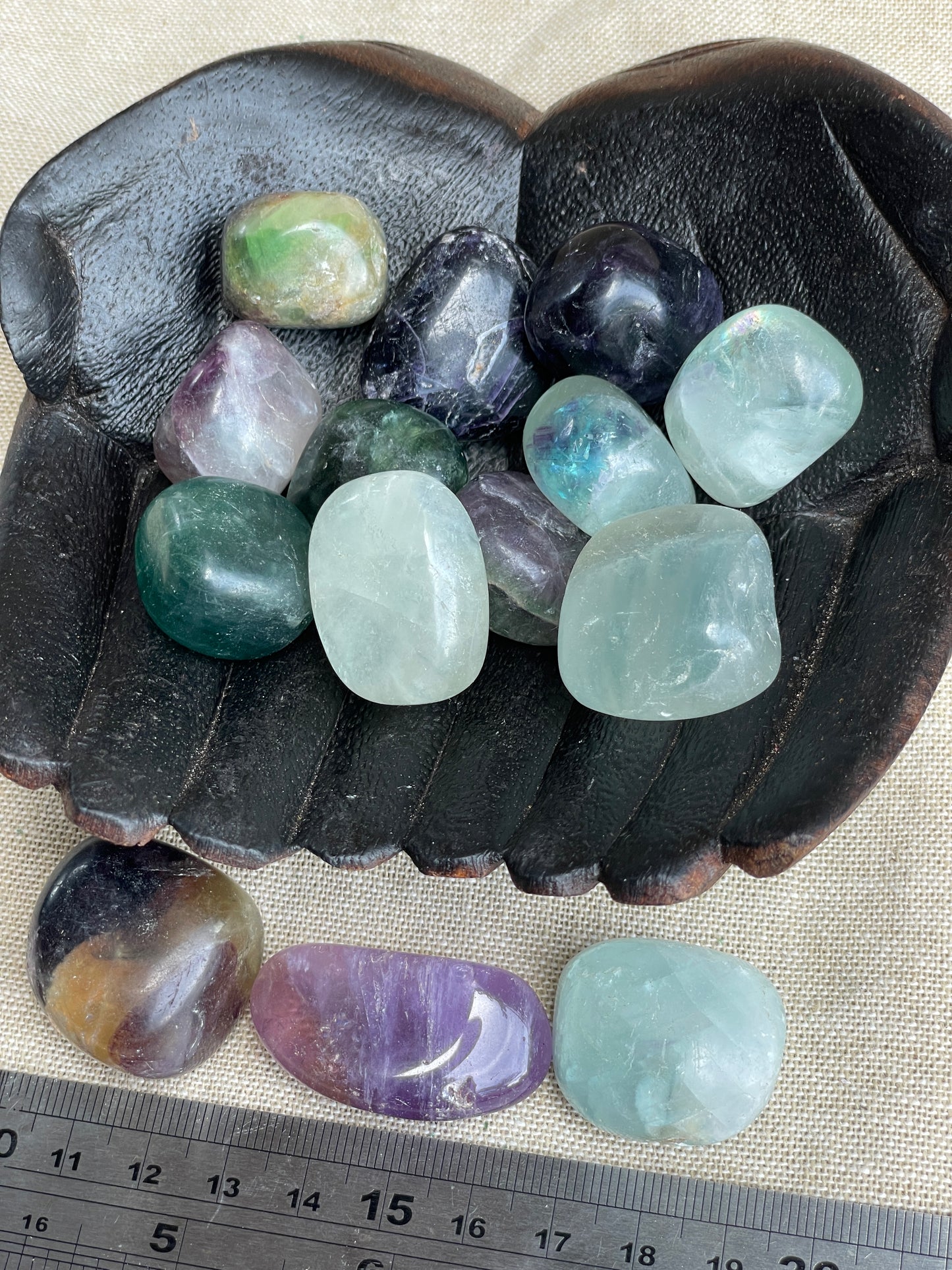 Fluorite tumbles