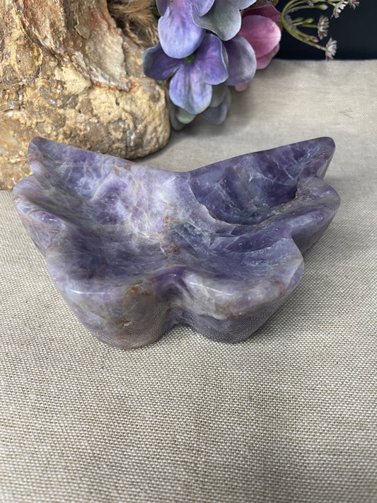 Amethyst butterfly bowl