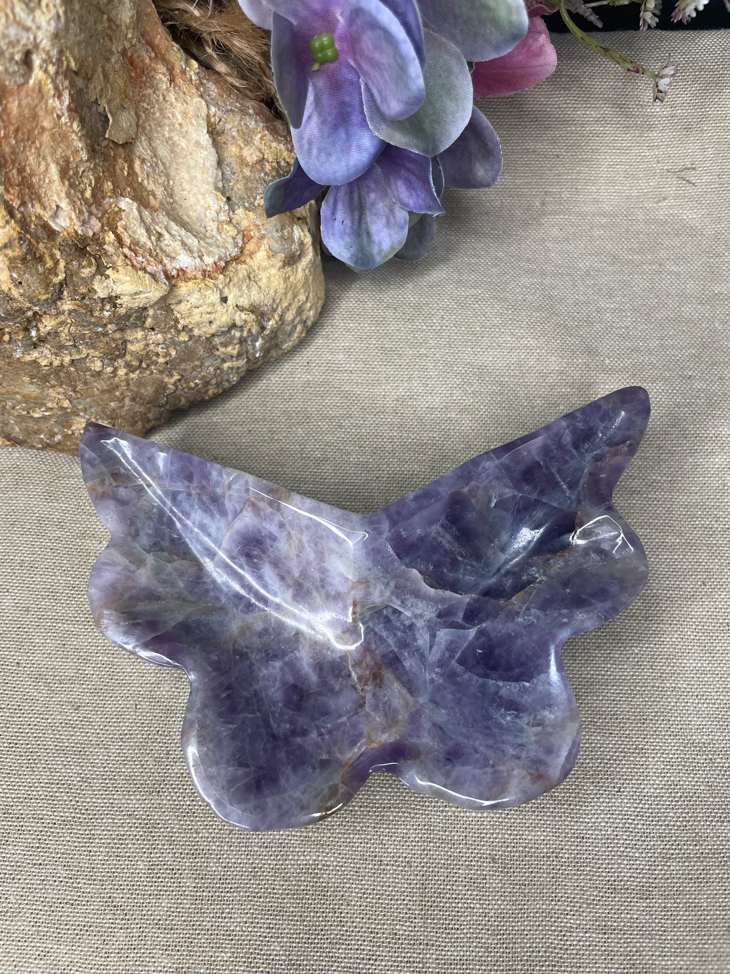 Amethyst butterfly bowl