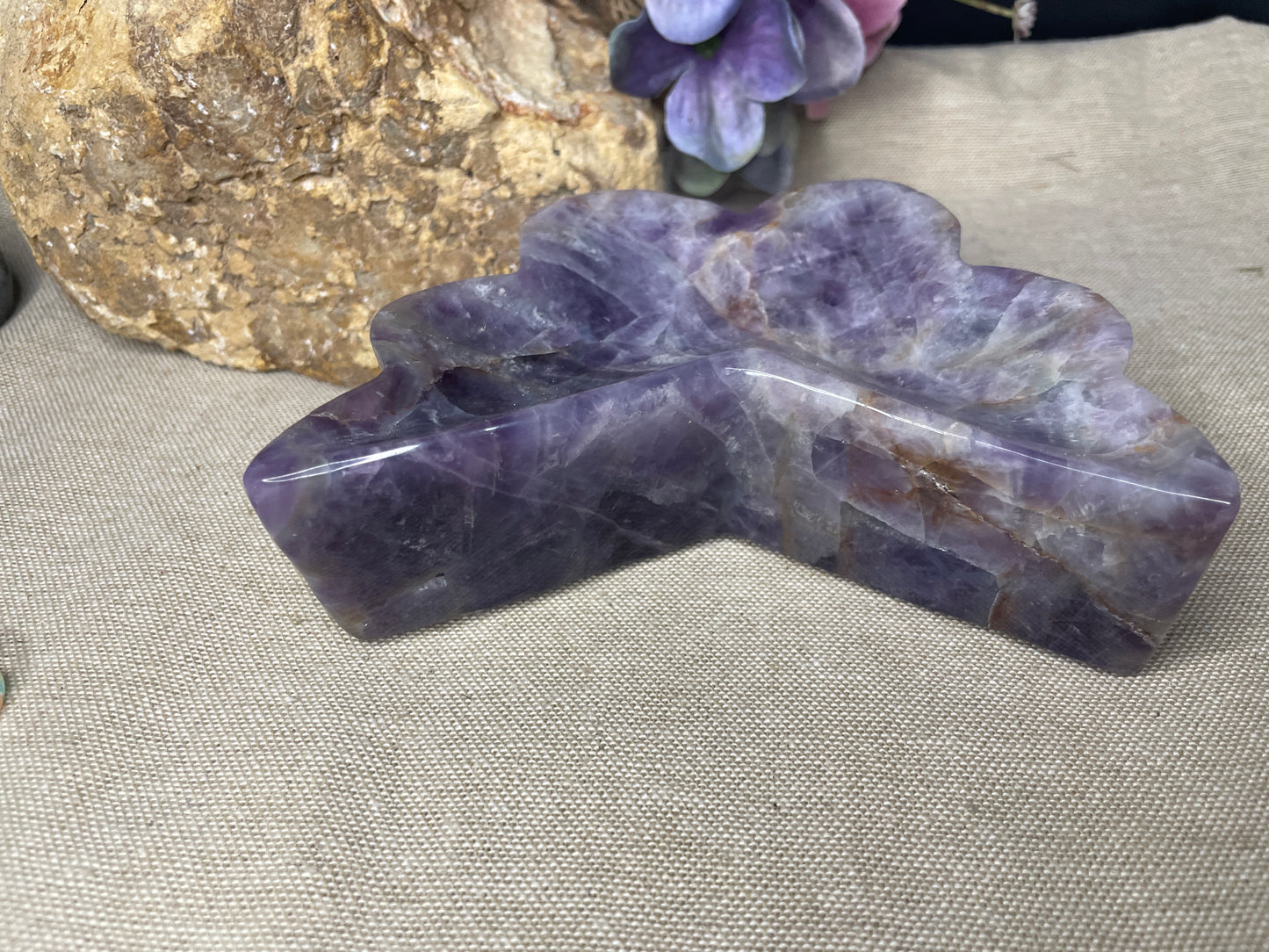 Amethyst butterfly bowl