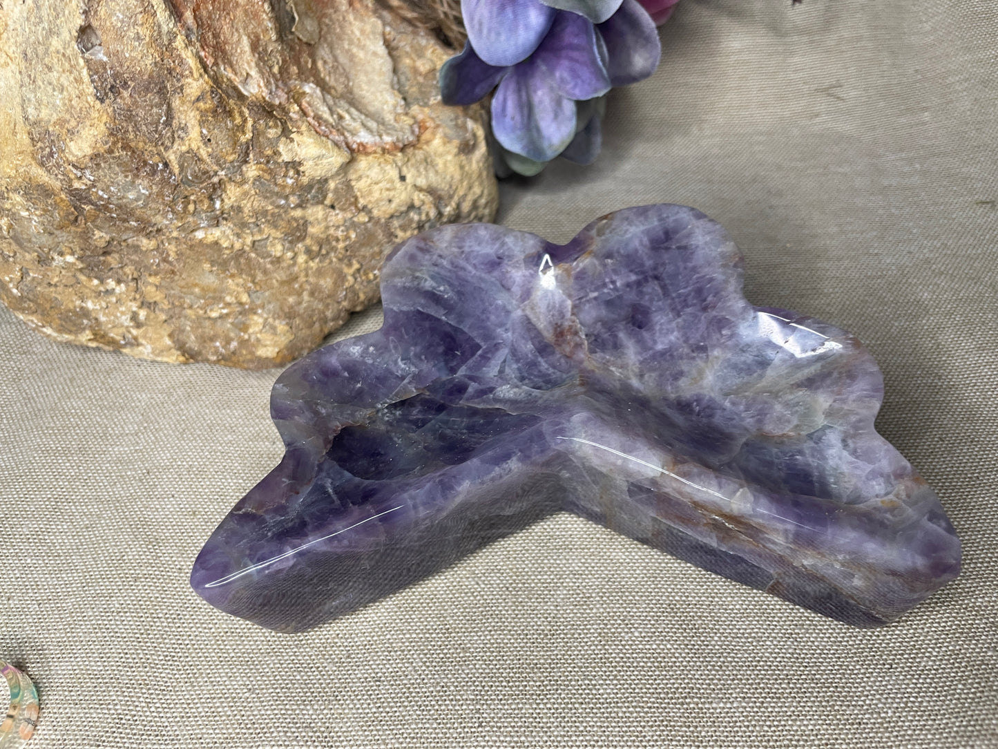 Amethyst butterfly bowl