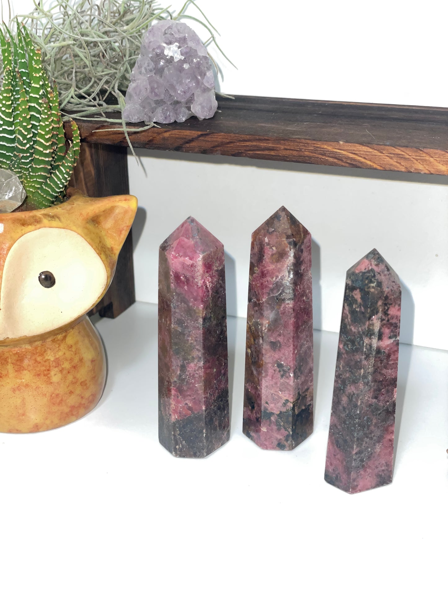 High grade rhodonite tower