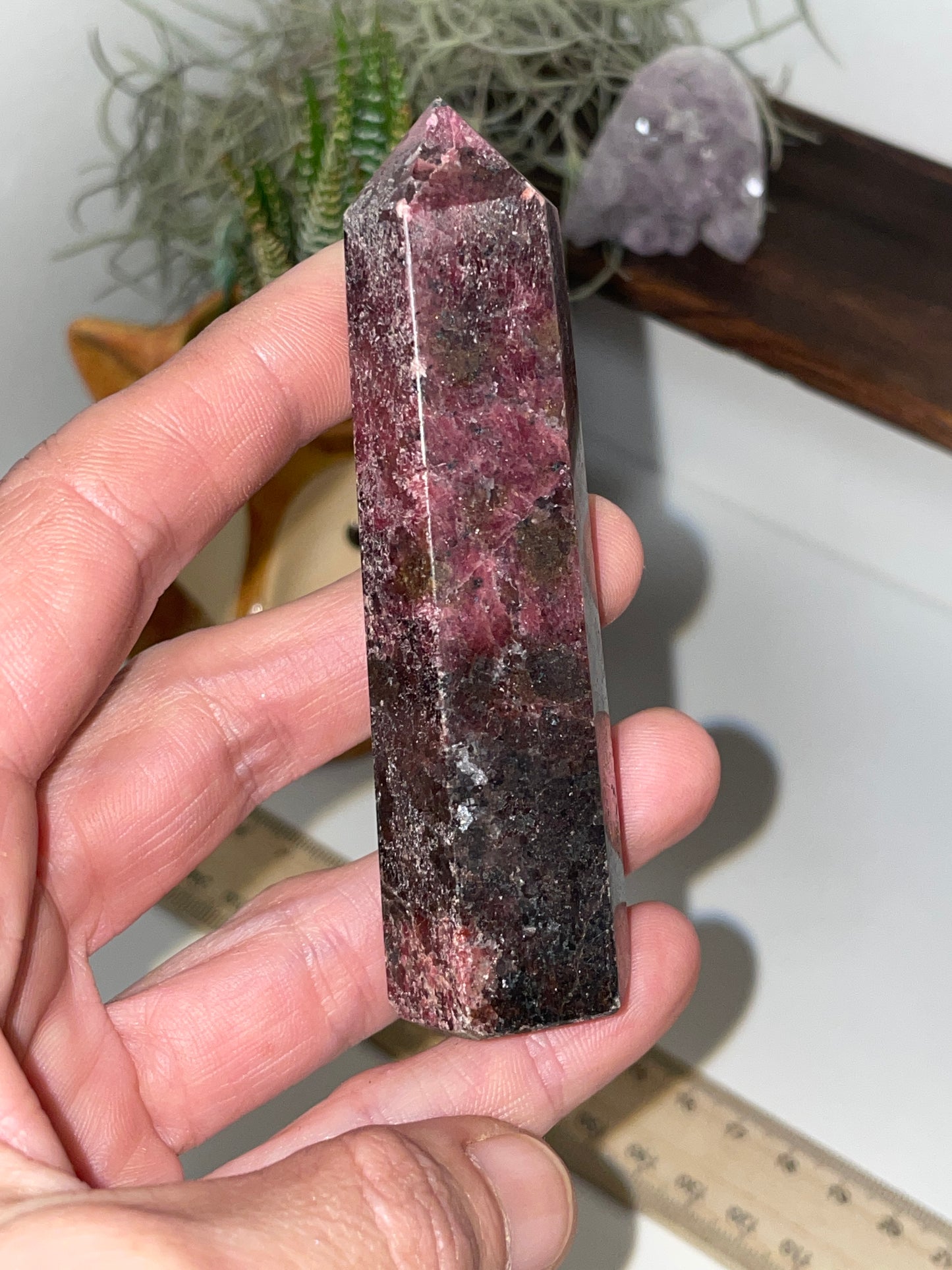 High grade rhodonite tower