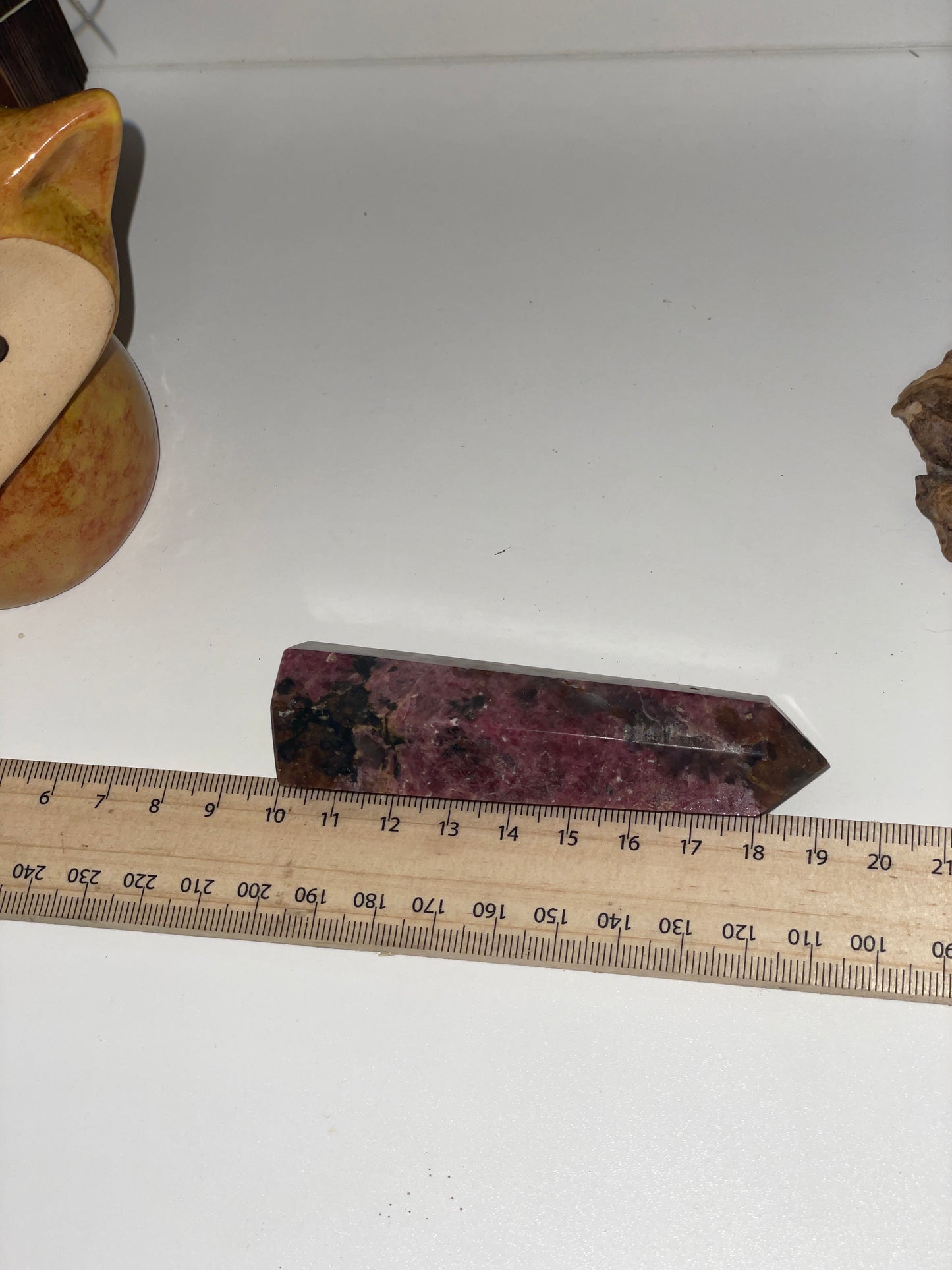 High grade rhodonite tower