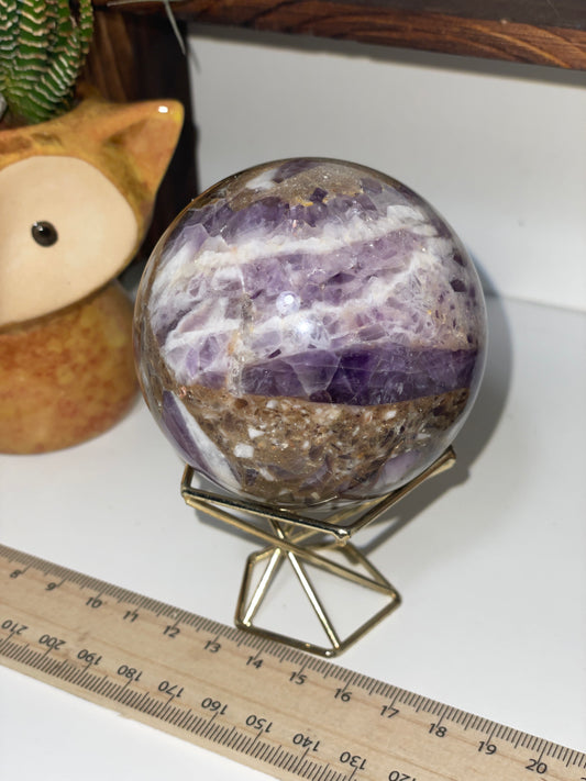 Chevon Amethyst in matrix sphere