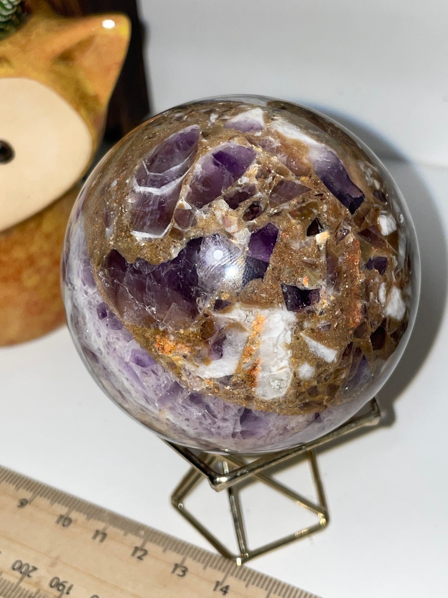 Chevon Amethyst in matrix sphere