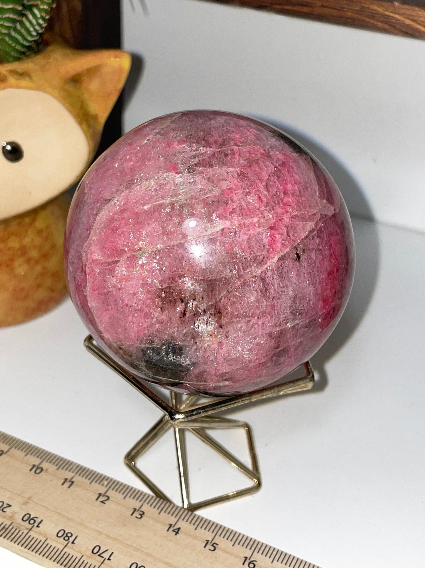 High grade Rhodonite sphere