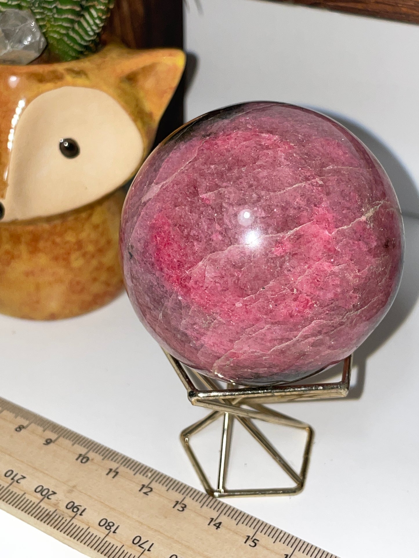 High grade Rhodonite sphere