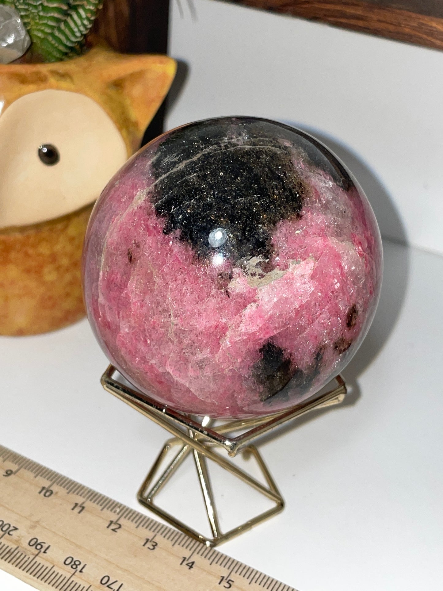 High grade Rhodonite sphere