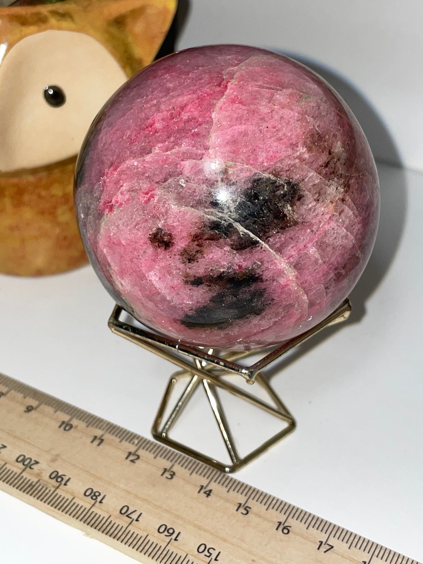 High grade Rhodonite sphere