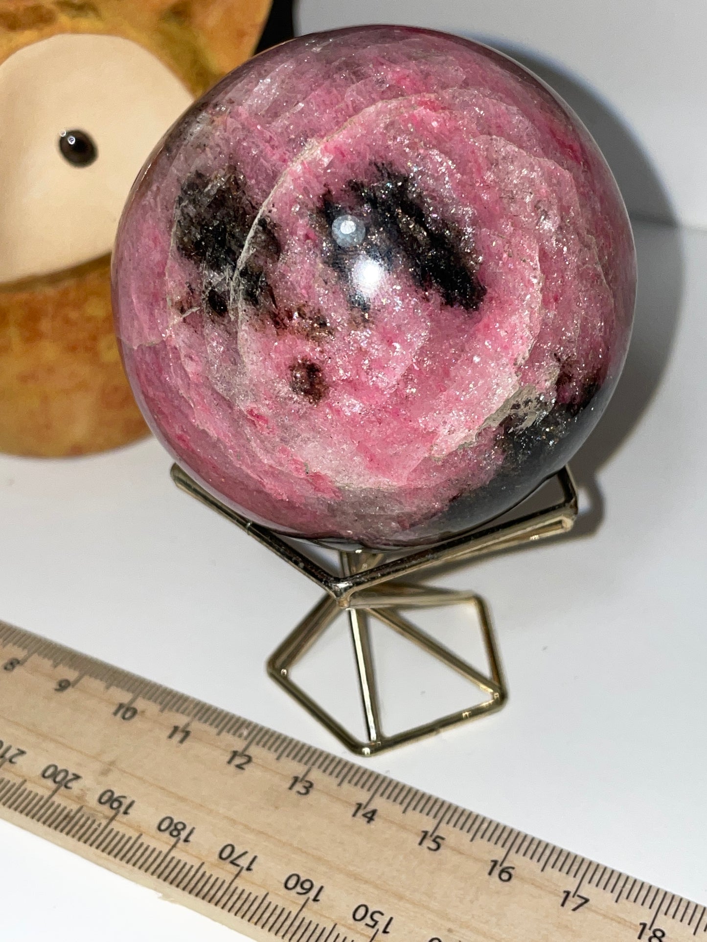 High grade Rhodonite sphere
