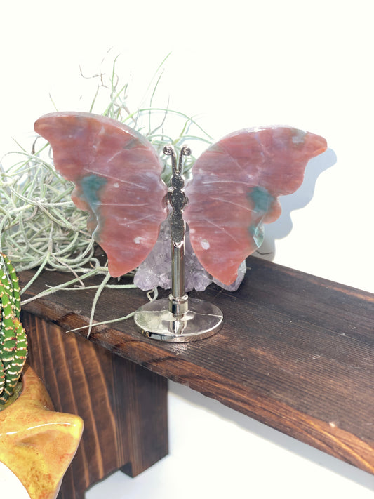 Red moss agate butterfly