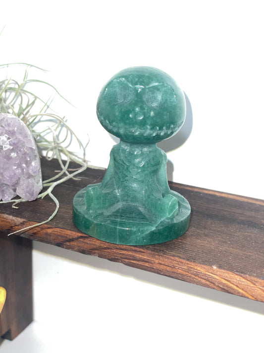 “Jack skellington” green aventurine carving