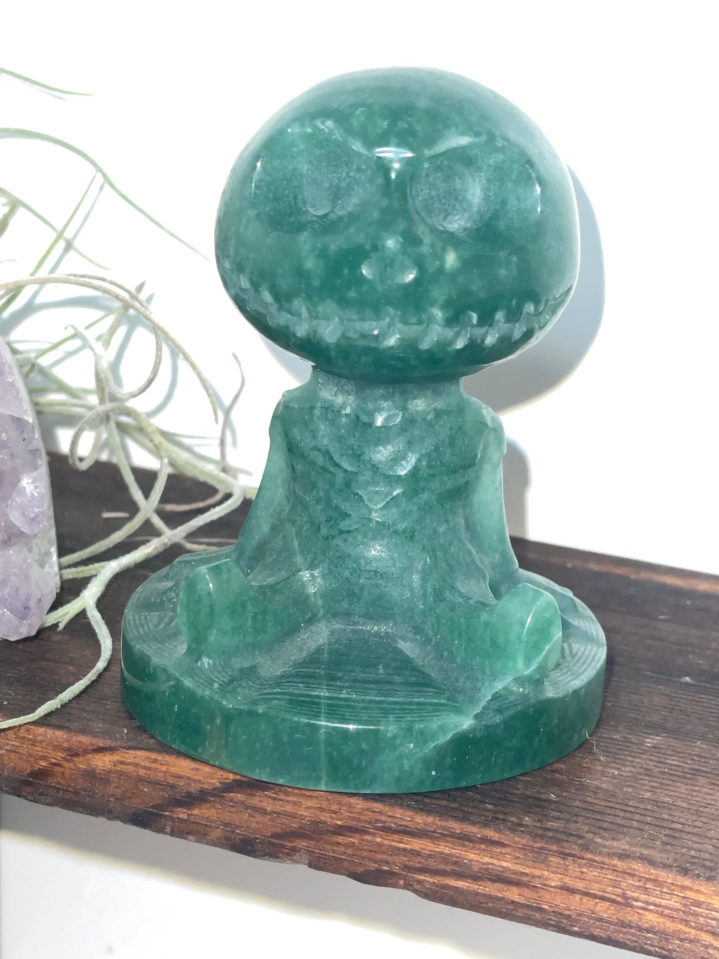 “Jack skellington” green aventurine carving