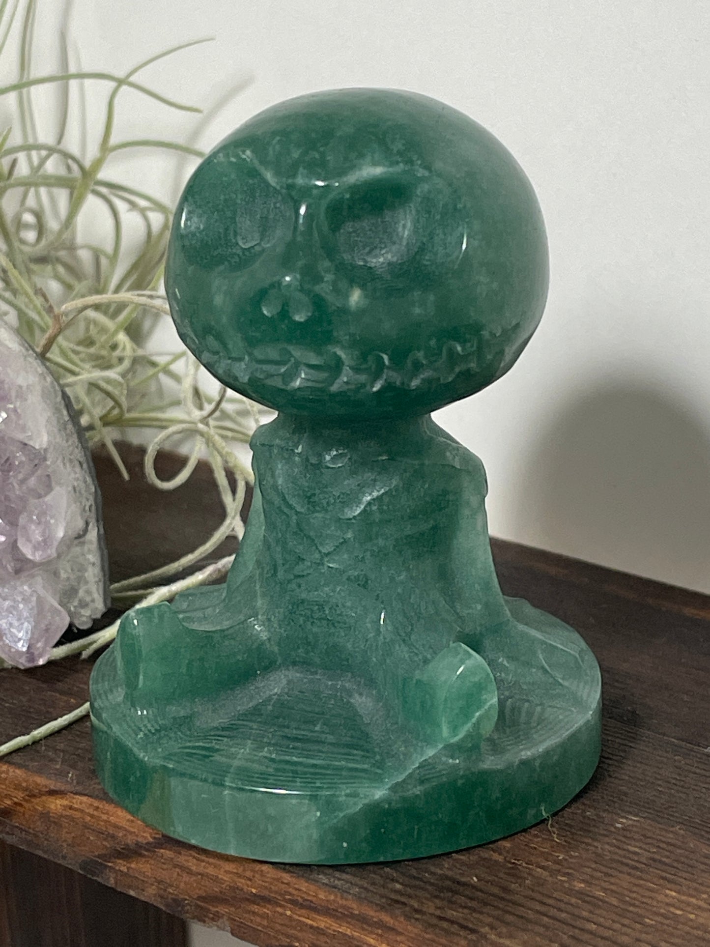 “Jack skellington” green aventurine carving