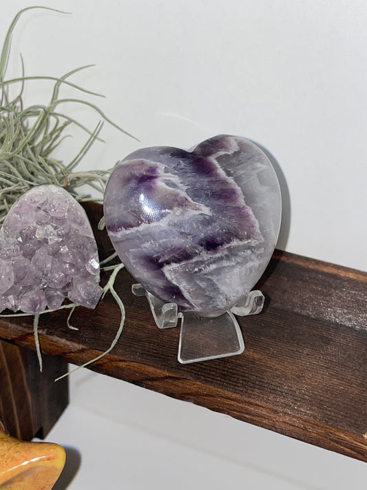 Chevron amethyst heart