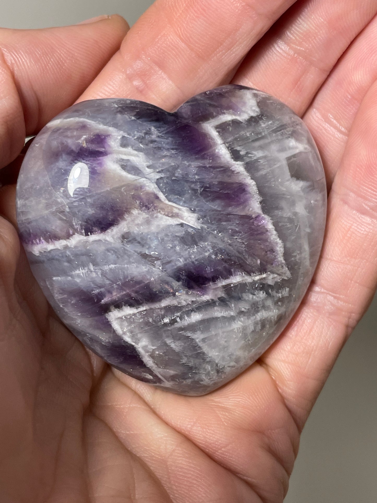Chevron amethyst heart